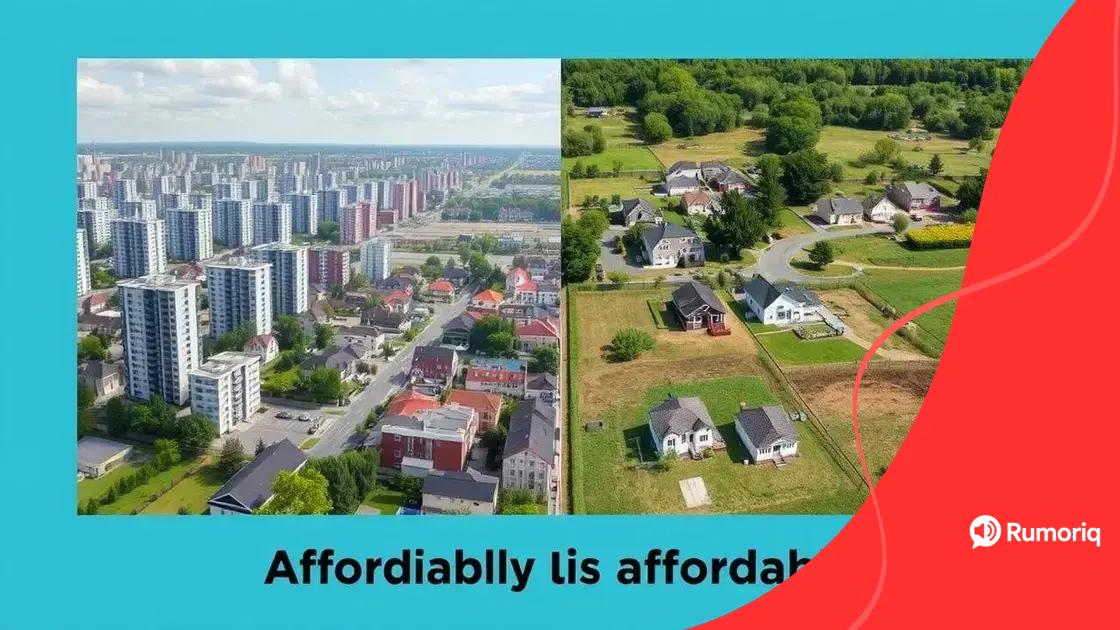 Comparing urban and rural affordability
